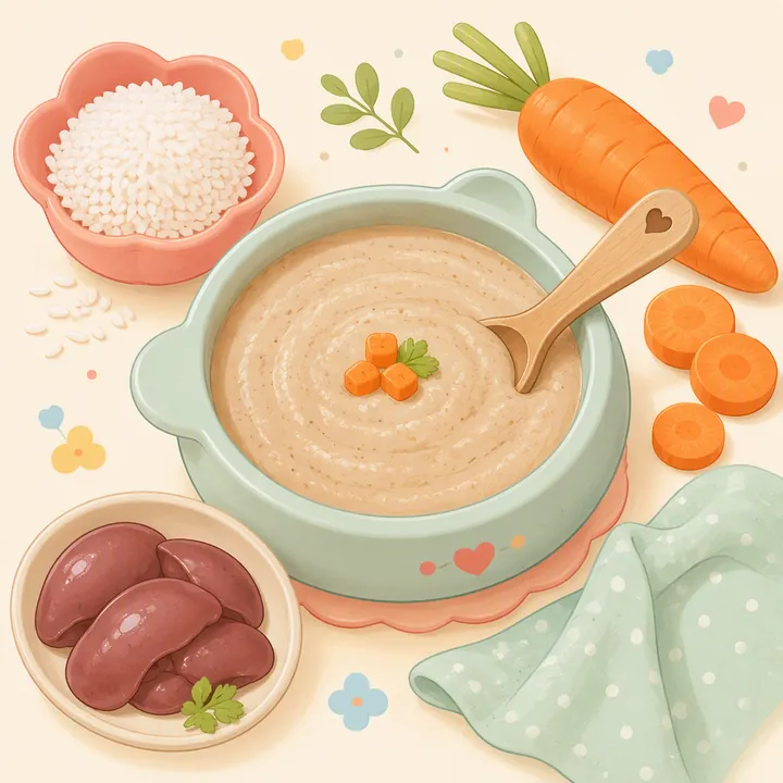Bubur Hati Ayam Wortel (6–8 Bulan)