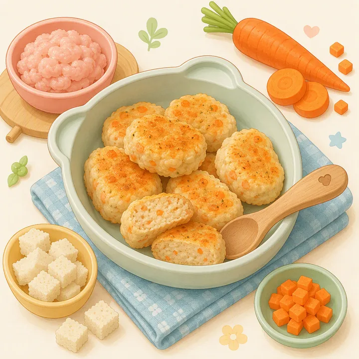 Nugget Ayam Wortel Panggang (12–23 Bulan)