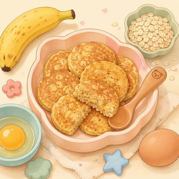 Pancake Pisang Oat Telur (12–23 Bulan)