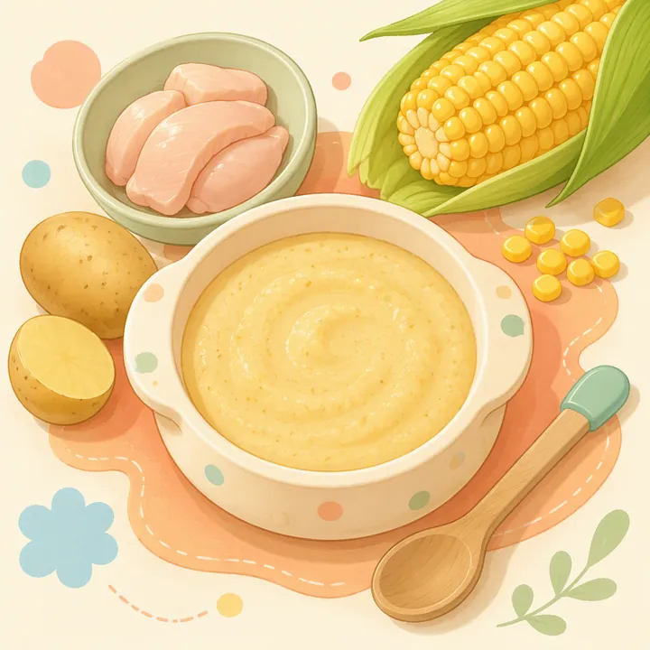 Puree Ayam Jagung Manis (6–8 Bulan)